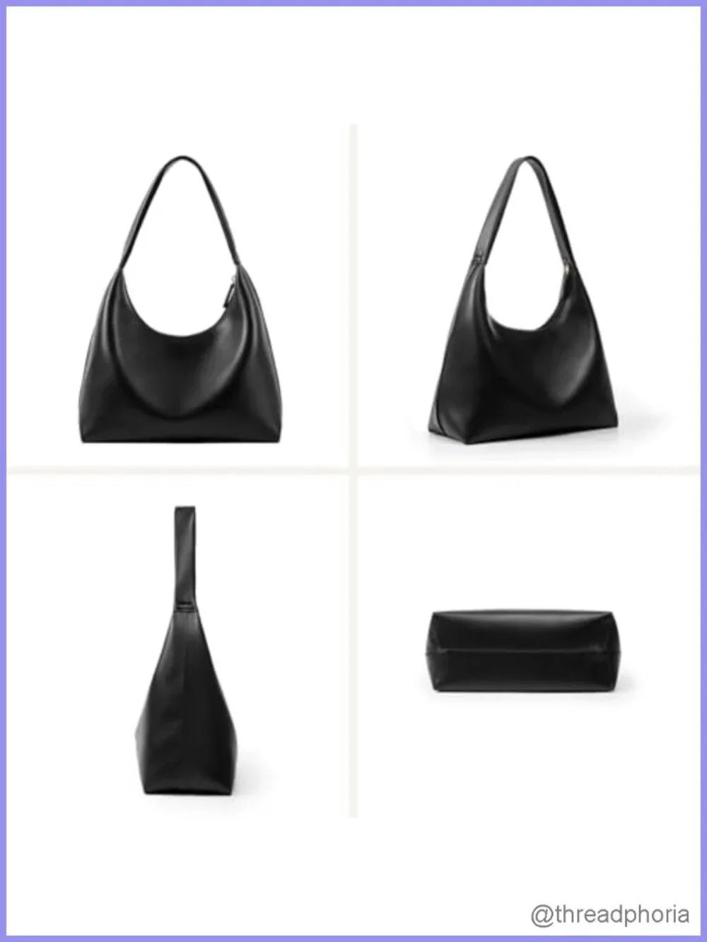 Small Hobo Shoulder Bag PU Leather Crescent Purse Everyday